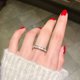 thumbnail image 5 of Anillo de eternidad de titanio de 0.157 in para mujer, circonita cúbica, aniversario, boda, compromiso, tamaño 5 – 8, 5 of 5