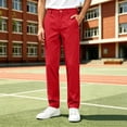 thumbnail image 6 of Kids School Uniform Pants Boys's Straight Chino Pants Classic Flat Front 5-15Y Solid Color Button Zip Trousers with Pockets Back to School Casual Daily Wear Kids Pants, 6 of 9