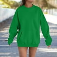 thumbnail image 1 of IMENGL Chandails Molletonnés pour Femmes, Coupe Ample, Couleur Unie, Vert G, Taille M-3TG, 1 of 5