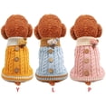 thumbnail image 5 of Suéter de invierno para perros pequeños, ropa para cachorros, suéter para perritas, suéter para animales, suéter cálido para cachorros, gatos y perros, suéteres de punto, abrigos (azul), 5 of 5