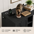 thumbnail image 3 of Modern Hidden Cat Litter Box Enclosure Cabinet with Dog-Proof Shelf & Power Outlet – Fits Most Automatic Self-Cleaning Litter Boxes, Side Table for Living Room, 3 of 8