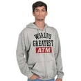 thumbnail image 4 of Funny Worlds Greatest ATM Dad Joke Men's Big & Tall Graphic Zip Up Hoodie Brisco Brands 5X, 4 of 5