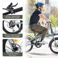 thumbnail image 3 of Zukka 20" Folding Bike Double Disc Brake 7 Speed Foldable City Commuter Bicycle Gray, 3 of 7