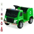 thumbnail image 1 of Gymax 12V Recycling Garbage Truck Electric Ride On Toy Remote w/Recycling Accessories Green, 1 of 10