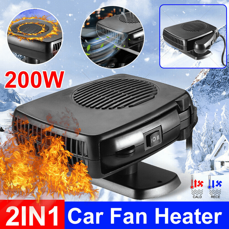 Portable Car Heater,360 Rotatable 12v 200w Car Heater Defroster 2 In 1  Heating & Cooling Fan Windshield Demisting Defroster Plug Into Cigarette  Lighte