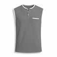 thumbnail image 4 of DagobertNiko Plus Size Tank Tops for Men Sleeveless T Shirts Button up Crew Neck Tops Quick Dry Summer Workout Running Gym Shirts with Pocket, 4 of 6