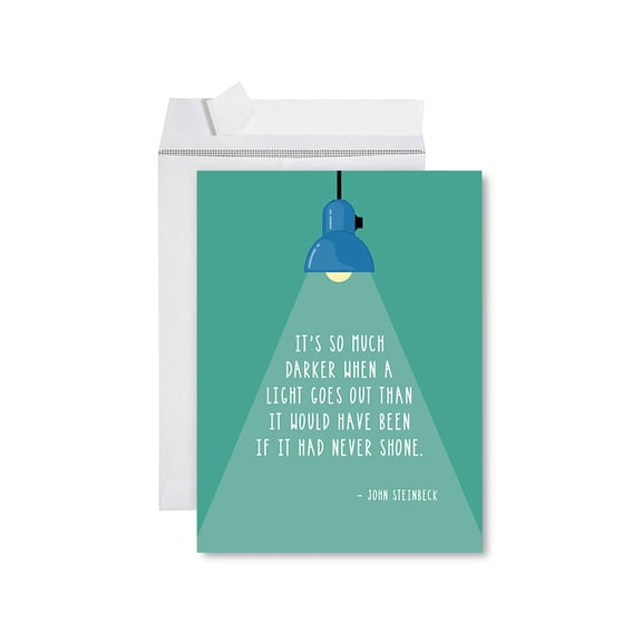 Koyal Wholesale Jumbo Sympathy Card with Envelope, Sorry For Your Loss Card, It's So Much Darker When A Light Goes Out