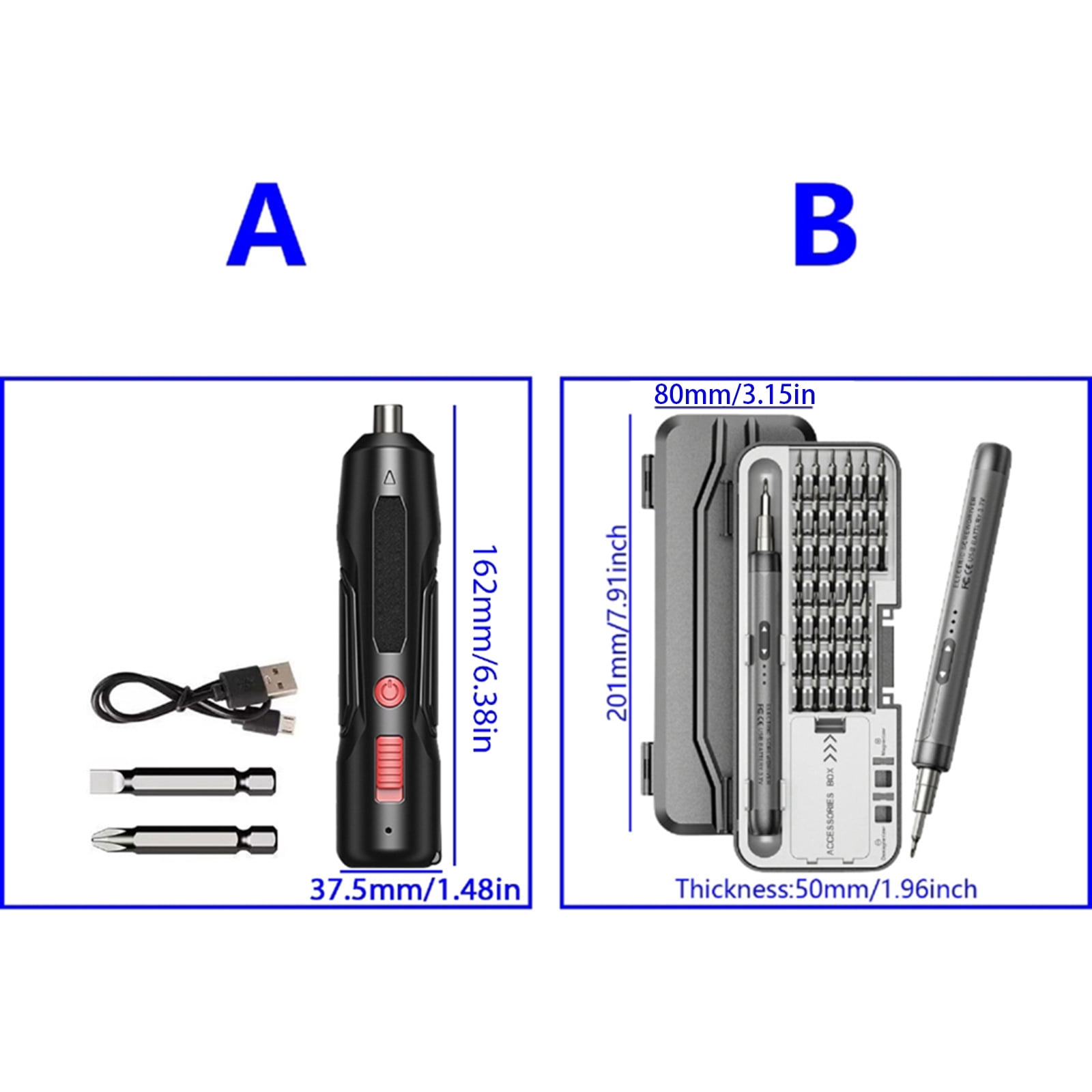 46 in 1 Rechargeable Cordless Electric Screwdriver Set Precise Power Tool Drill for Computer Repair