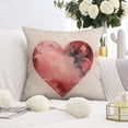 thumbnail image 5 of Valentines Day Pink Heart Throw Pillow Covers 16"x16", Set Of 4, Linen Study Sofa Cushion Cover Indoor Living Room Home Decor, 5 of 7