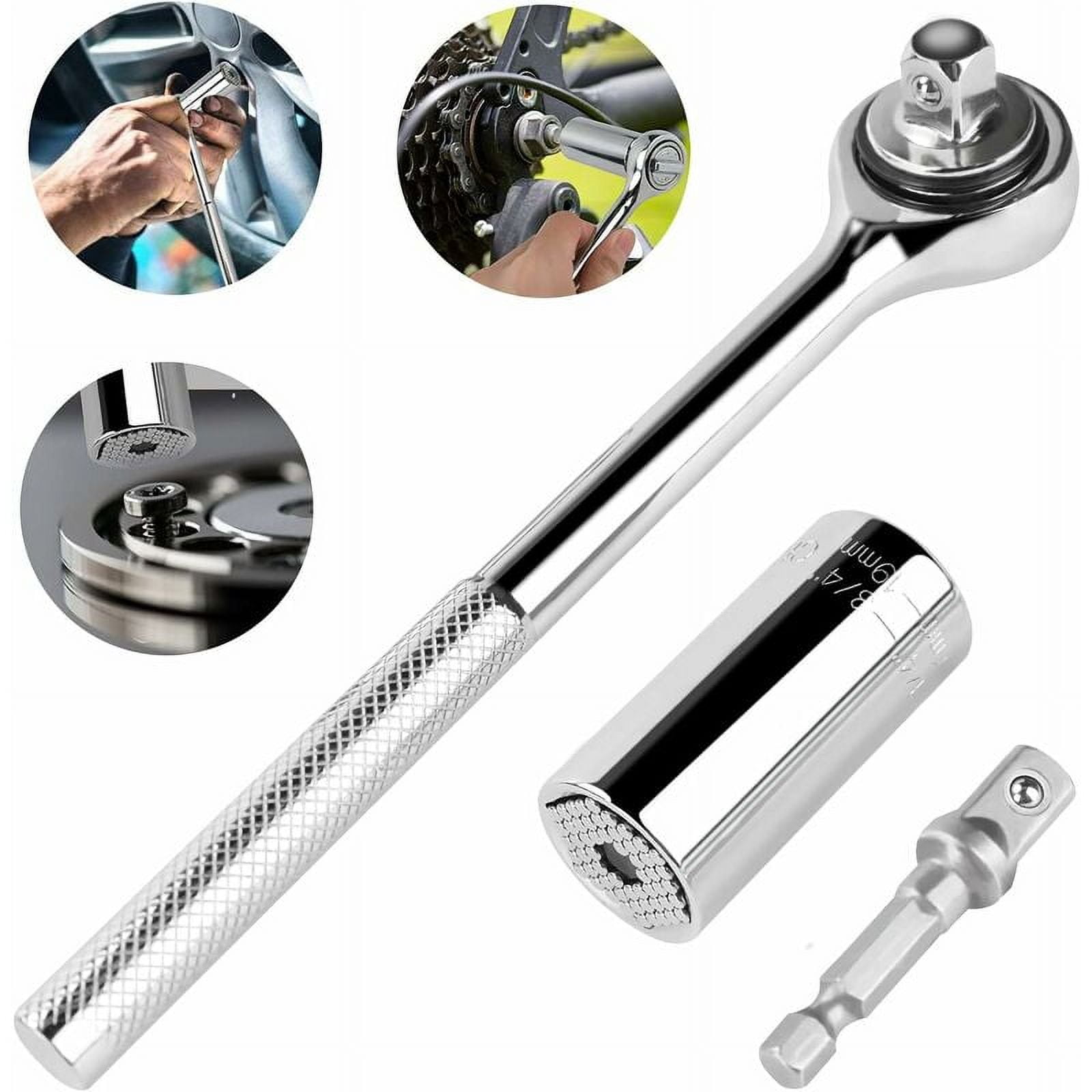 Socket Wrench Universal Socket Wrench Set with Drill Adapter