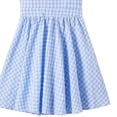 thumbnail image 3 of ITSAME Girls Dress, Plaid Print Cotton Flutter Ruffle Summer Casual Fashion A-Line Dress for Kids Blue 2-3T, 3 of 4