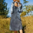 thumbnail image 5 of White Wolf with Blue Eyes Womens Summer Dress Tie Back A Line Flare Dress, 5 of 9