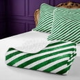 thumbnail image 4 of Manfei Vintage Striped Candy Twin Quilt Set,Farmhouse Christmas Twin Coverlet Set,Green White,2 Pieces,1 Bedspread and 1 Pillowcase, 4 of 7