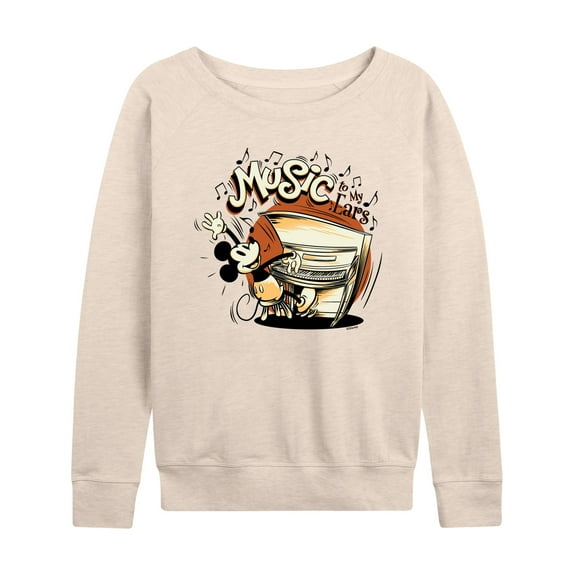 Mickey & Friends - Music To My Ears - Women's Lightweight French Terry Long Sleeve Shirt