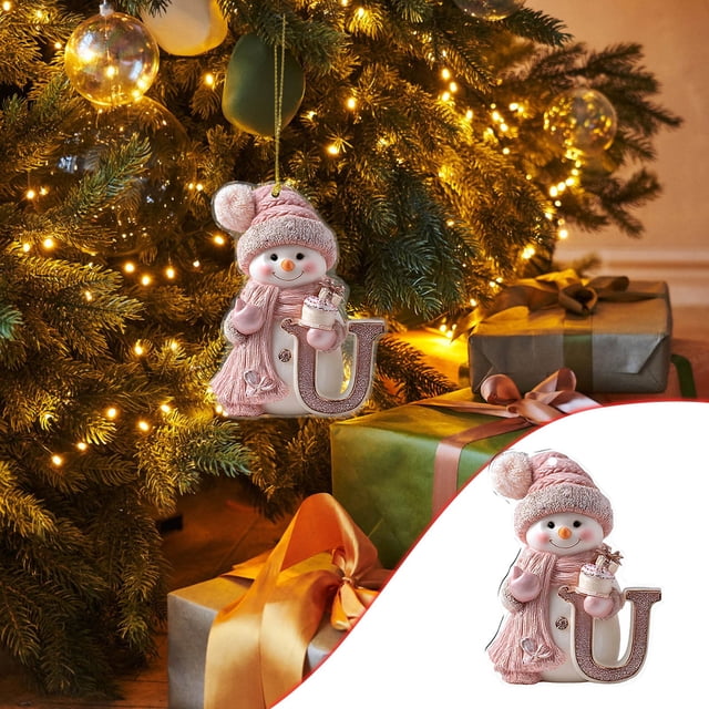 26 English Letter Christmas Ornament Christmas Tree Decoration 2D Acrylic Decoration Car Rearview Mirror Ornament