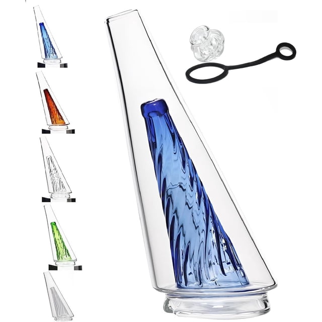 Glass Attachment Accessories,Replaceable Crystal Glass Flower Vase for Home Decoration (Blue)