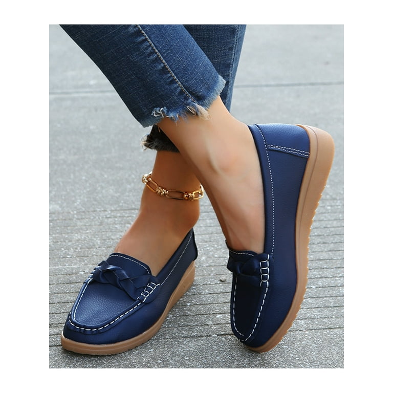 Ritualay Women Boat Shoes Slip On Flats Driving Loafers Classic
