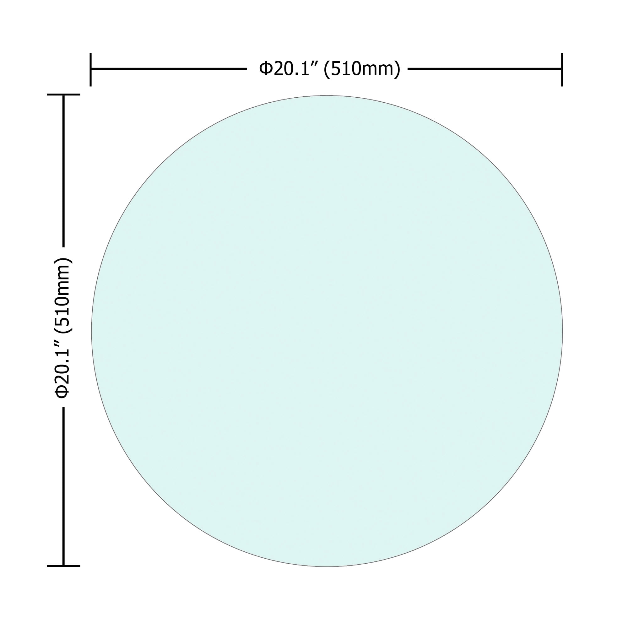 MAYEERTY 20 Inch Round Clear Tempered Glass Table Top, 0.24" Thick Fully Round Polished Edge Replacement Glass Surface for Coffee Side Patio Dining Office Lobby Table