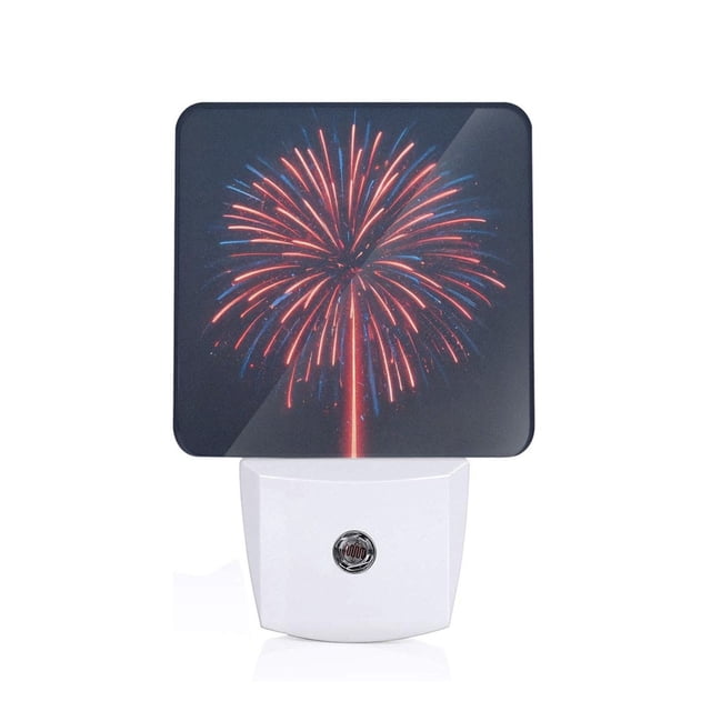 Balery Fireworks3 Luz Nocturna LED con Sensor Automático, Enchufe con Sensor Crepuscular, Luz Suave de 0.5W para Dormitorio, Pasillo, Baño-EU