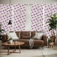thumbnail image 2 of Ambesonne Retro Window Curtains, Geometric Mosaic Dots, Each 28" W x 95" L, Purple Grey Pink, 2 of 5