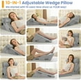 thumbnail image 3 of Wedge Pillows for Adult Adjustable Bed Wedge Pillow for Post Surgery Triangle Pillow Headboard with Bolster Cushion for Sleeping Acid Reflux Neck & Back Support and Dark G, 3 of 9