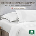 thumbnail image 4 of California Design Den Pillowcases Standard - 400 Thread Count, 100% Cotton Sateen, Set of 2 Pillow Covers, Breathable, Soft, Designed for Queen and Standard Pillows - Antique White, 4 of 10