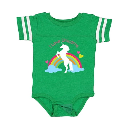 

Inktastic I Love Unicorns rainbow Boys or Girls Baby Bodysuit