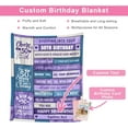 thumbnail image 3 of 50th Birthday Gifts for Women Personalized Happy Birthday Blanket for Women 1974 Birthday Gifts for Her Mom Daughter Wife Sister Grandma Friends Ideas Birthday Decorations Purple Throw Blanket, 3 of 5