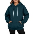 thumbnail image 2 of Oversized Sweatshirt for Women Long Sleeve Solid Color Round Neck Drop Shoulder Loose Top Winter Clothes Casual Fall Outfits, 2 of 7