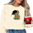 thumbnail image 1 of WEAIXIMIUNG Sweatshirts Courts pour Femmes Ensemble Motif Lumières Arbre de Noël Chat Col Rond Manches Longues Hoodie pour Femmes Décontracté Vacances, 1 of 3