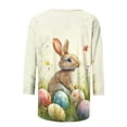 thumbnail image 4 of Fartey Easter Shirts for Women 2025 Plus Size 3/4 Sleeve Tunic Tops Soft Comfy Summer Crew Neck T Shirts Fashion Cute Eggs Bunny Graphic Tees Multicolor S-5XL, 4 of 5