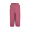 thumbnail image 4 of Aloohaidyvio Ladies Pants,Fashion Women Summer Casual Loose Pockest Elastic Waist Solid Trousers Capris Pants, 4 of 5