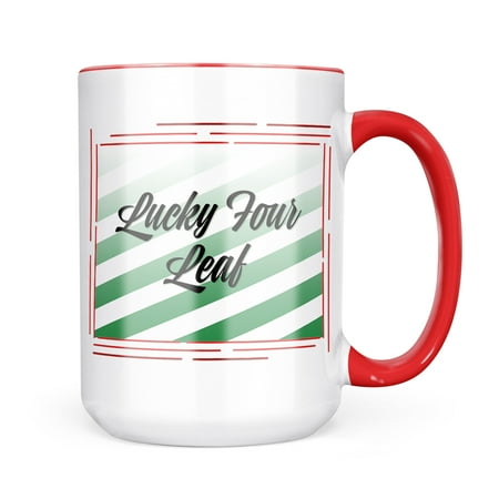 

Christmas Cookie Tin Lucky Four Leaf St. Patrick s Day Fading Green Stripes Mug gift for Coffee Tea lovers
