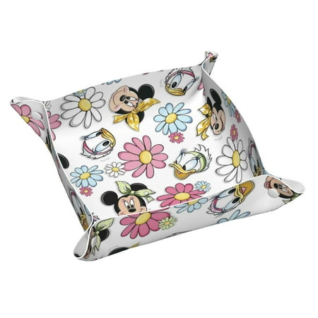 

Kawaii Mickey mouse Leather Storage Tray (Cute 446) Desktop Finishing Tray cosmetic tray Home Storage Tray Containers for Candy Jewelry Wallet Rings Headphone Watch Medium