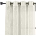 thumbnail image 2 of Andora Embroidered Grommet Top Sheer Window Curtain Pair (Set of 2 )- 63" Long - Beige, 2 of 5