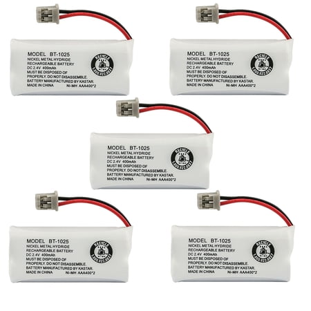 Kastar 5-Pack BT-1025 Battery Compatible with Uniden BT-1025 BT-1021 BT-1019 BT-1016 BT-1008 BBTG0645001 BBTG0734001 BBTG0847001 65AAAH2BMS Uniden DWX207 WX12077 WXI2077 D1361 D1361BK D1364