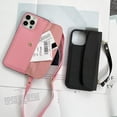 thumbnail image 6 of Compatible with iPhone 13 Pro Max Crossbody Wallet Case for Women Girls with Neck Lanyard Wrist Strap Fashion Handbag Purse Credit Card Holder Slot Pocket PU Leather Flip Phone Case Black, 6 of 13