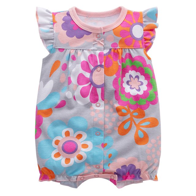 Ropa De Verano Para Bebés De Manga Corta Con Estampado De Dibujos Animados Mameluco 2023 Recién Nacido Monos De Una Sola Pieza Escalada Pijamas 6-24M