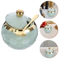 thumbnail image 4 of Sugar Container with Lid Spoon Ceramic Seasoning Bowl Porcelain Condiment Pot Salt Sugar Jar, 4 of 8