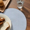 thumbnail image 3 of Blue Striped Round Placemats Set of 6 for Dinning Tables,Heat-proof Braided Table Mats 13 Inch,Modern Simple Farmhouse Beige Vintage Washable Place Mat for Kitchen Restaurant Party Table Decor, 3 of 9