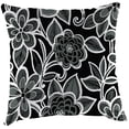 thumbnail image 6 of Jordan Manufacturing 18" x 18" Halsey Shadow Black Floral Square Outdoor Throw Pillow (2 Pack), 6 of 12