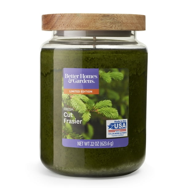Better Homes & Gardens Fresh Cut Frasier Scented Single Wick 22 oz. Jar Candle