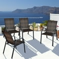 thumbnail image 6 of Gymax 12PCS Outdoor PE Wicker Stacking Dining Chairs Patio Arm Chairs Mix Brown, 6 of 10