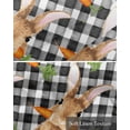 thumbnail image 6 of Easter Buffalo Bunny Linen Curtain Valance for Bedroom/Bathroom/Kitchen/Office/Living/Dining Room Windows,Carrots Black White Plaid Check Rod Pocket Topper Drapes Decorative Cafe Drapery Panel 60x18, 6 of 6
