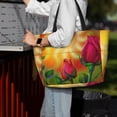 thumbnail image 4 of Wukai Rose Psychedelic Print Zipper Bag,large Beach Tote Bag,Waterproof Sandproof Bag,Grocery and Picnic Tote Travel Bag, 4 of 5