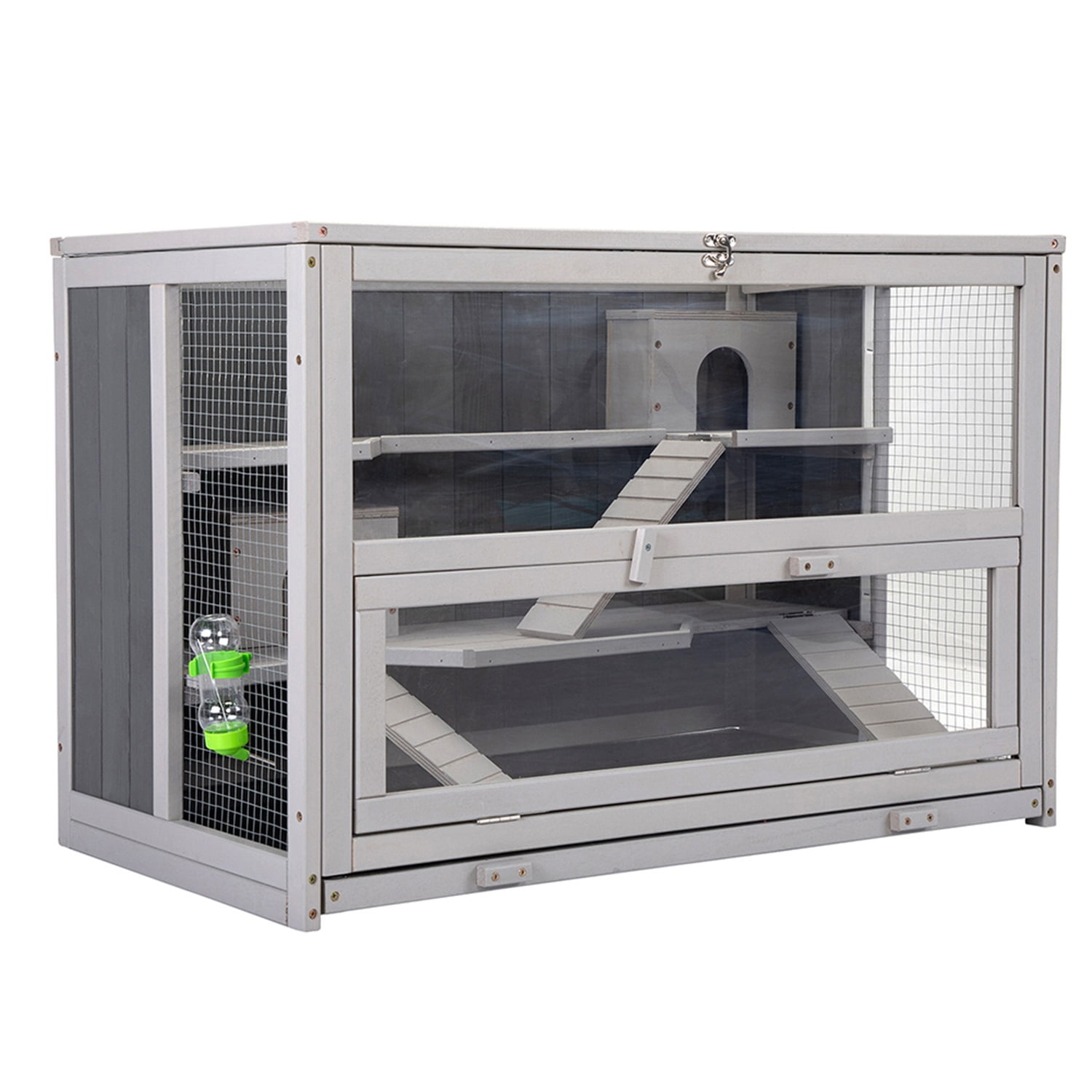 Pefilos 3 Tier Hamster Cage Rat House-Leak guinea pig hideout mouse house, Gray Pefilos 3 Tier Hamster Cage Rat House-Leak guinea pig hideout mouse house, Gray