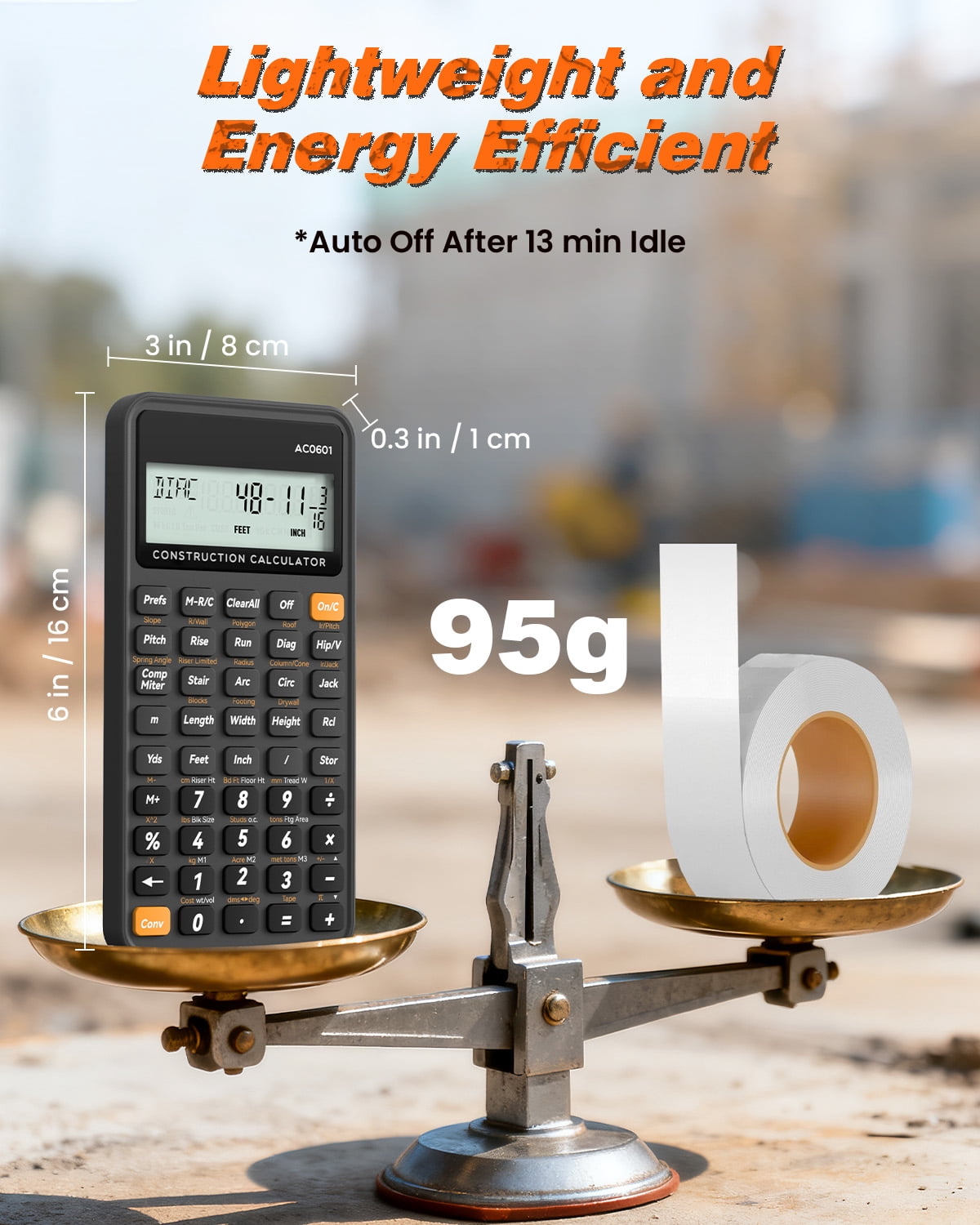Construction Calculator with Writing Tablet Industrial & Scientific NEWYES Engineering Calculator for Contractor, Concrete Pocket Feet-inch-Fraction Calculators for Carpenter, Framer, Remodeler