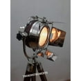 thumbnail image 3 of Marine Collectible Nautical Designer Spot Studio Lamp with Wooden Brown Low Floor Tripod Stand Chrome Floor Searchlight, 3 of 4