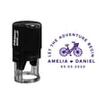thumbnail image 1 of Printtoo Personalized Heavy Duty Violet Self Inking Wedding Favor Round Rubber Stamp Let The Adventure Begin Custom Stamper-40 mm, 1 of 6