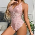 thumbnail image 4 of Clearance Sale 2025 Intimates Women's Funny Underwear Clearance Large Double Layer Pattern Deep V Cut Out Pajama Bodysuit, 4 of 7